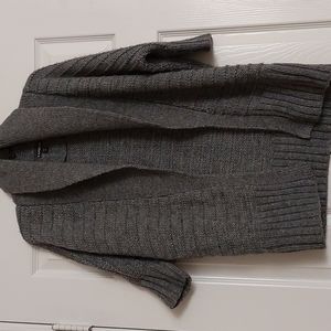 Express alpaca blend grey cable knit open cardigan, size small